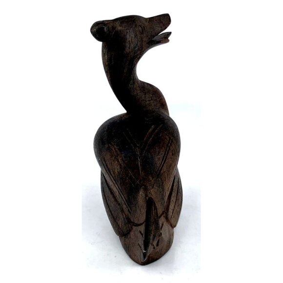 Wood Duck Bird Figurine Hand Carved Walnut 4" Tall - Picture 4 of 7
